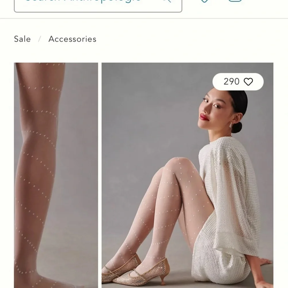 Anthropologie Swiss dot tights size large new in package